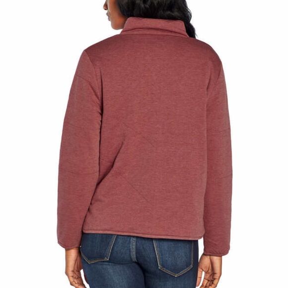 NWT Quilted Knit Red Jacket, step hem, Three Dots, Women’s Small - Picture 3 of 6